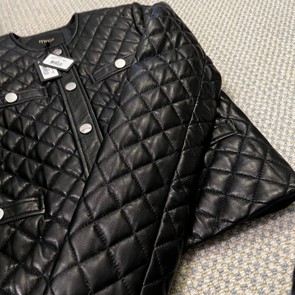 NWT Maje Quilted Leather Jacket - Picture 3 of 10
